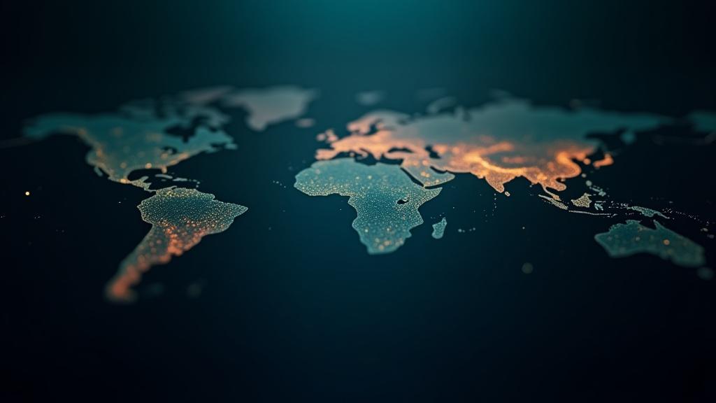 抽象的な地理データが地図に変わるアニメーションの背景