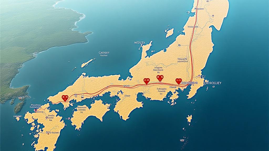 新潟県の農家から酒蔵への最適な輸送ルートを示した地図